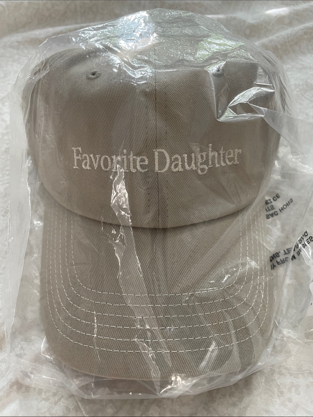 Favorite Daughter Taupe/Beige Embroidered Baseball Cap NWT